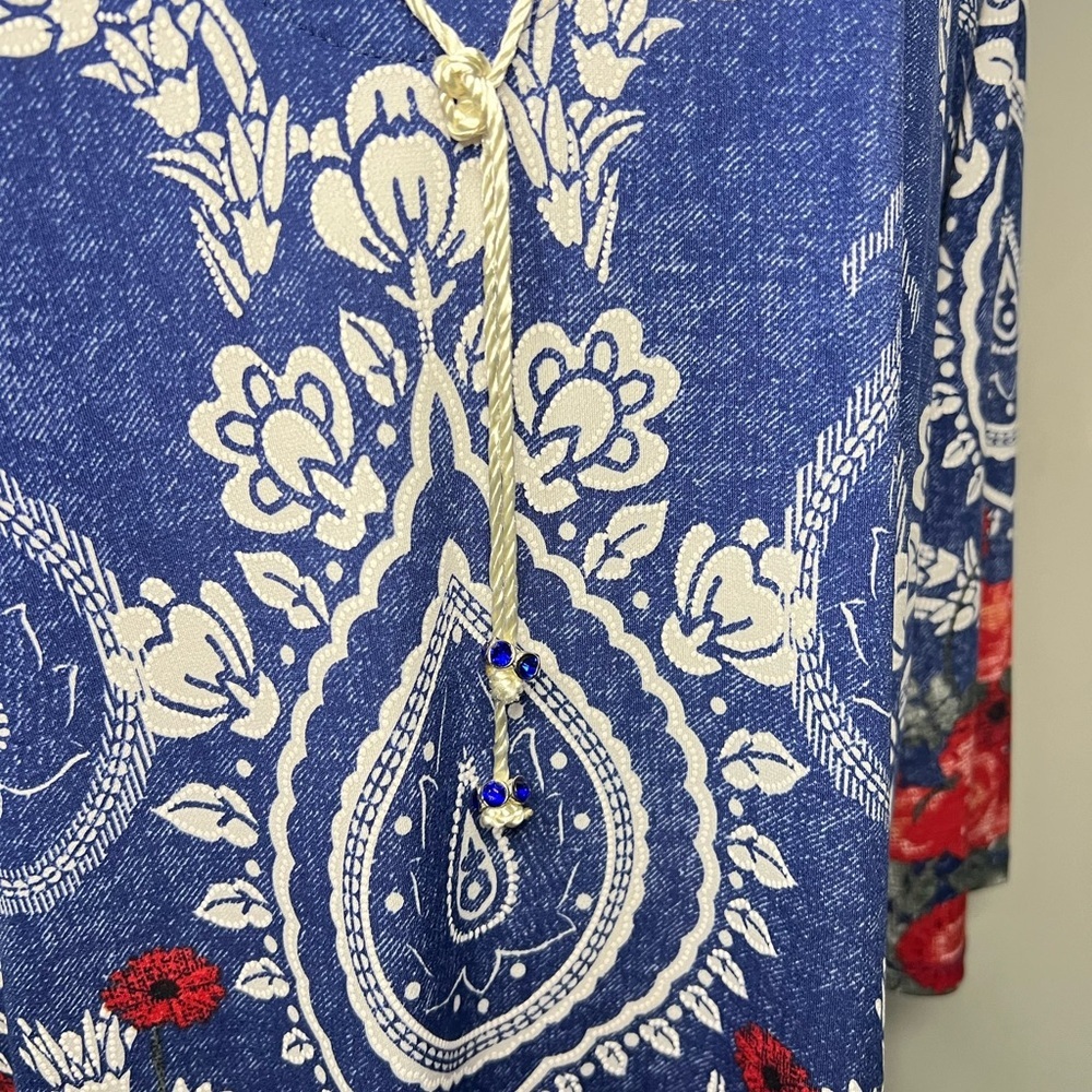 Ali Miles Women’s Floral Print Tunic Sz.L Career Casual Office wear - Picture 3 of 11